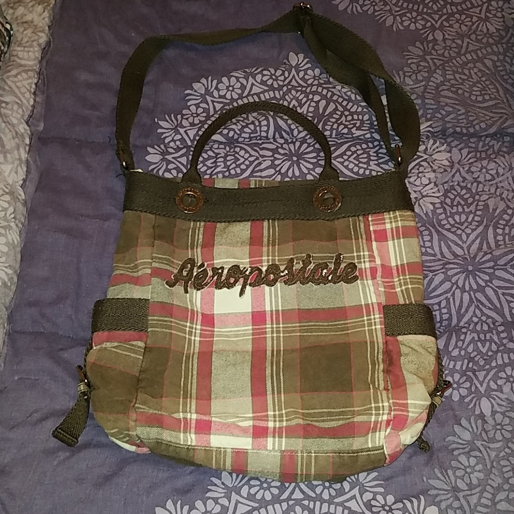 Aeropostale Pink Plaid Tote Bag -Perfect Condition